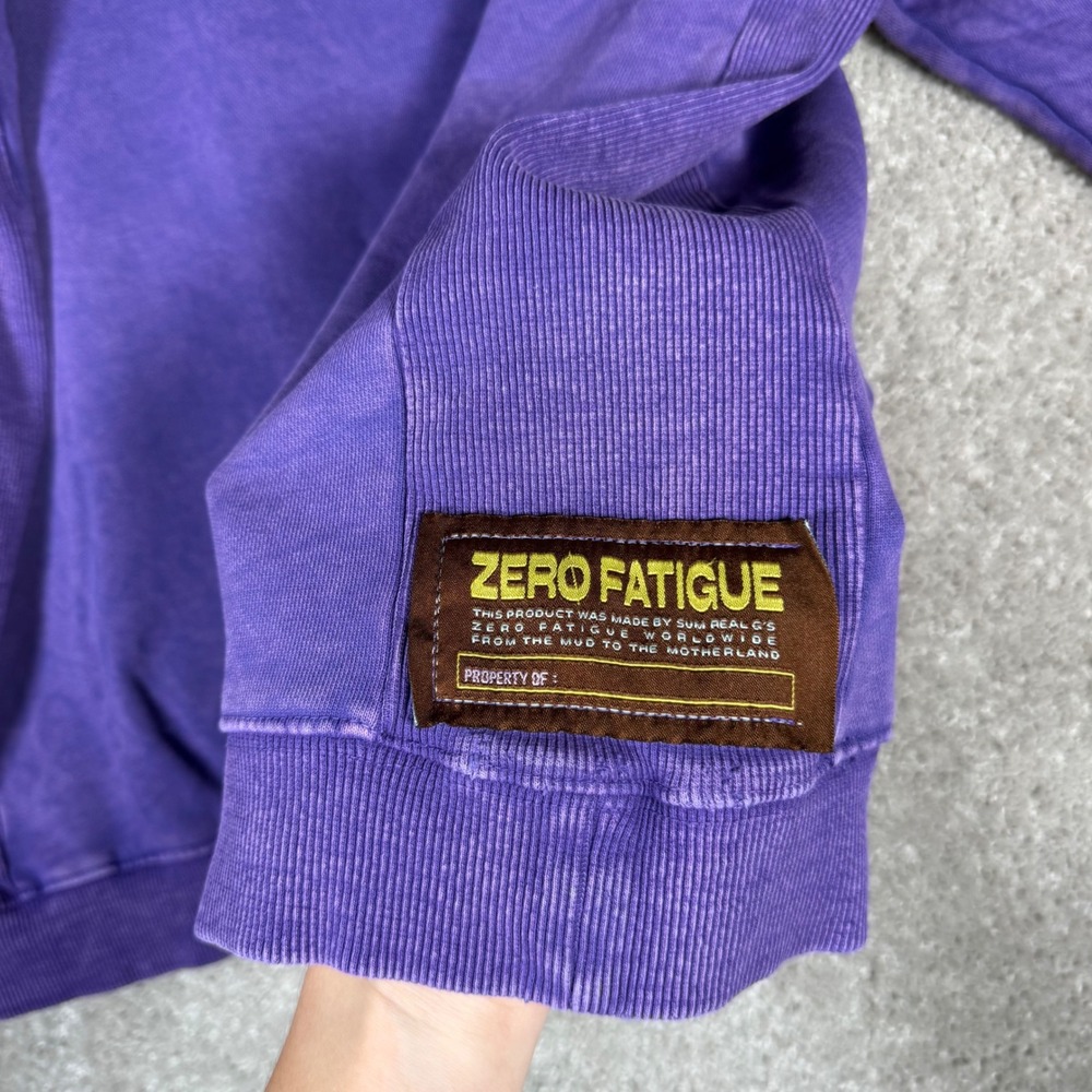 Zero Fatigue Men's M Purple Acid Wash Distressed Hooded Sweatshirt READ - Picture 9 of 14